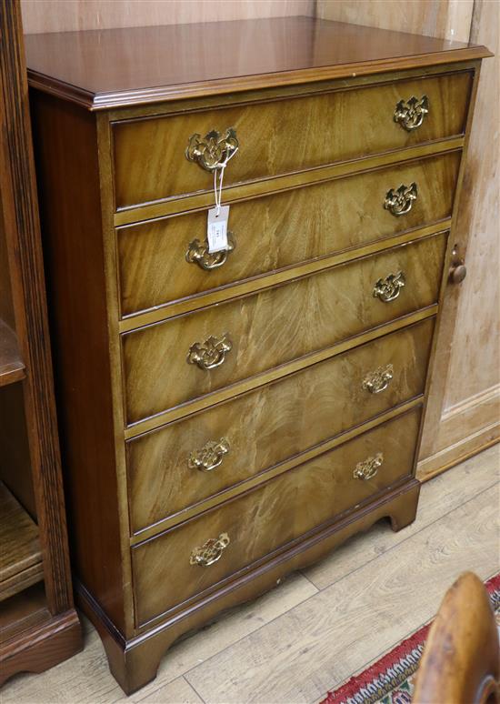 A reproduction mahogany chest of drawers W.80cm
